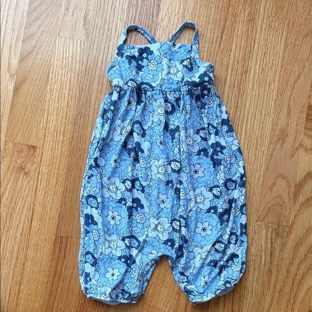 Kate Quinn Blue Floral Kids Romper